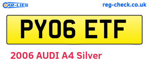 PY06ETF are the vehicle registration plates.