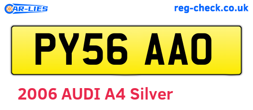 PY56AAO are the vehicle registration plates.