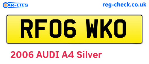 RF06WKO are the vehicle registration plates.