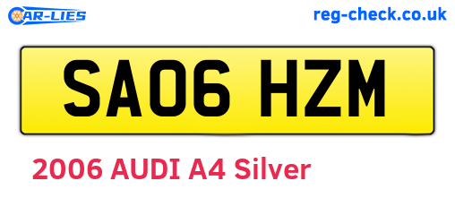 SA06HZM are the vehicle registration plates.