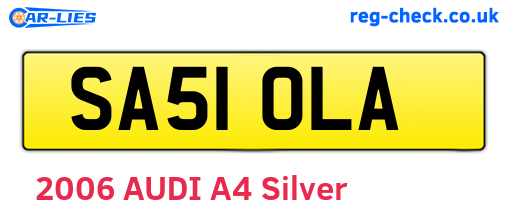 SA51OLA are the vehicle registration plates.