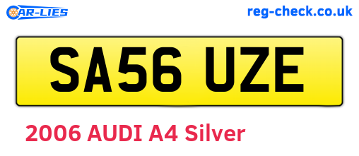SA56UZE are the vehicle registration plates.