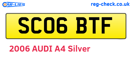 SC06BTF are the vehicle registration plates.
