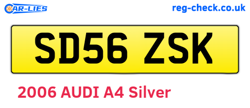 SD56ZSK are the vehicle registration plates.