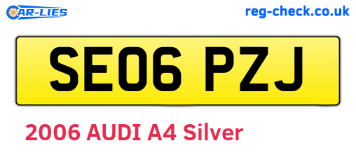 SE06PZJ are the vehicle registration plates.