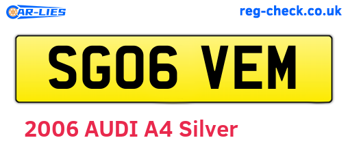SG06VEM are the vehicle registration plates.