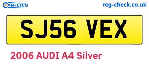 SJ56VEX are the vehicle registration plates.
