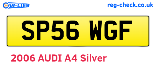 SP56WGF are the vehicle registration plates.