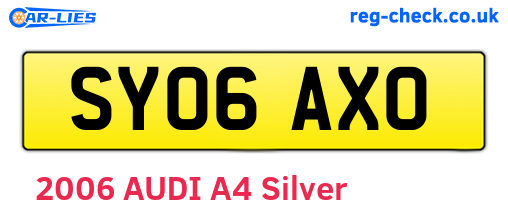 SY06AXO are the vehicle registration plates.