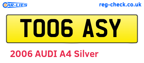 TO06ASY are the vehicle registration plates.