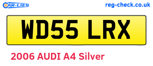 WD55LRX are the vehicle registration plates.