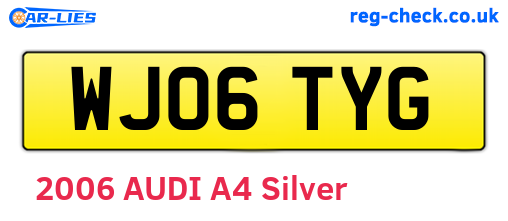 WJ06TYG are the vehicle registration plates.