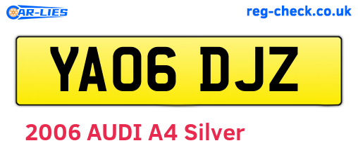 YA06DJZ are the vehicle registration plates.