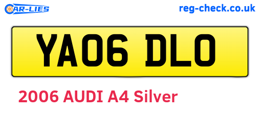 YA06DLO are the vehicle registration plates.