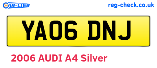YA06DNJ are the vehicle registration plates.