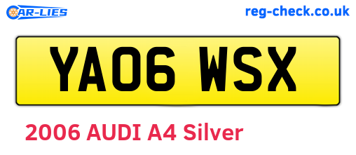 YA06WSX are the vehicle registration plates.