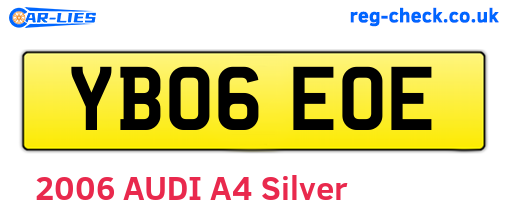 YB06EOE are the vehicle registration plates.
