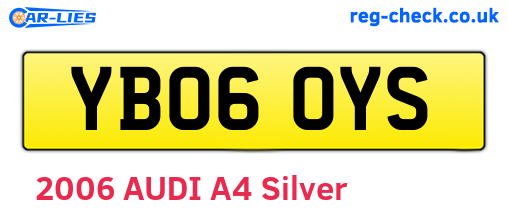YB06OYS are the vehicle registration plates.