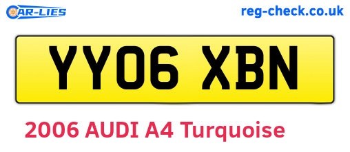 YY06XBN are the vehicle registration plates.