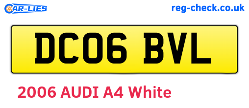 DC06BVL are the vehicle registration plates.