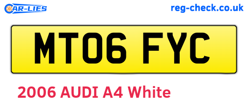 MT06FYC are the vehicle registration plates.