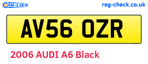 AV56OZR are the vehicle registration plates.