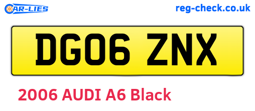 DG06ZNX are the vehicle registration plates.