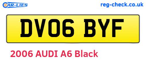 DV06BYF are the vehicle registration plates.