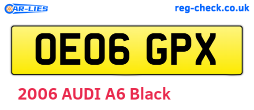 OE06GPX are the vehicle registration plates.
