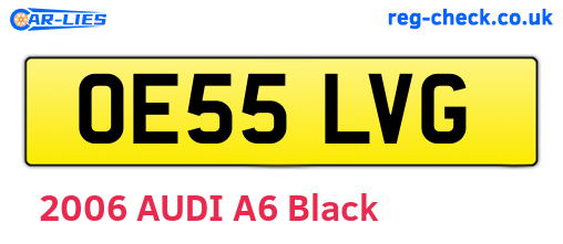 OE55LVG are the vehicle registration plates.