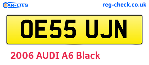 OE55UJN are the vehicle registration plates.
