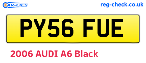 PY56FUE are the vehicle registration plates.