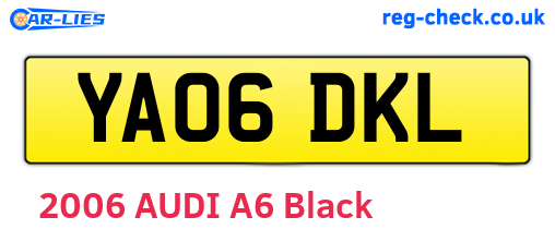 YA06DKL are the vehicle registration plates.