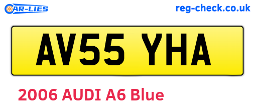 AV55YHA are the vehicle registration plates.