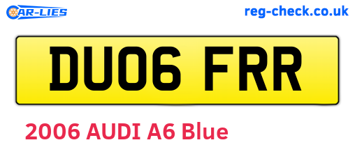 DU06FRR are the vehicle registration plates.