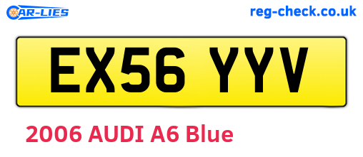 EX56YYV are the vehicle registration plates.