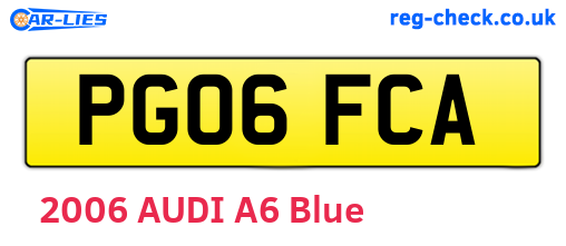 PG06FCA are the vehicle registration plates.