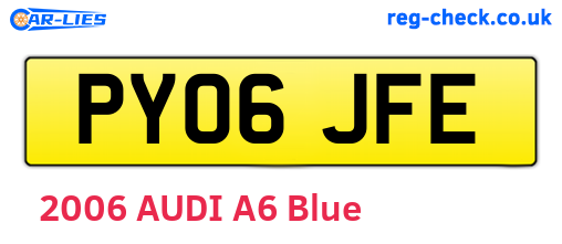 PY06JFE are the vehicle registration plates.