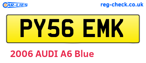 PY56EMK are the vehicle registration plates.