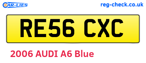 RE56CXC are the vehicle registration plates.