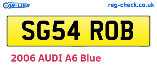 SG54ROB are the vehicle registration plates.