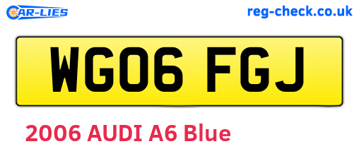 WG06FGJ are the vehicle registration plates.