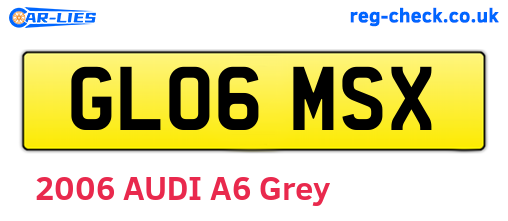 GL06MSX are the vehicle registration plates.