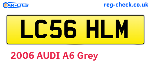 LC56HLM are the vehicle registration plates.