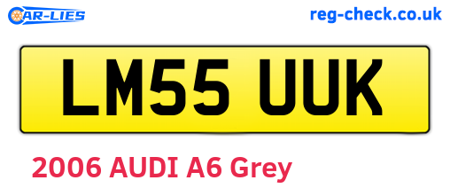 LM55UUK are the vehicle registration plates.