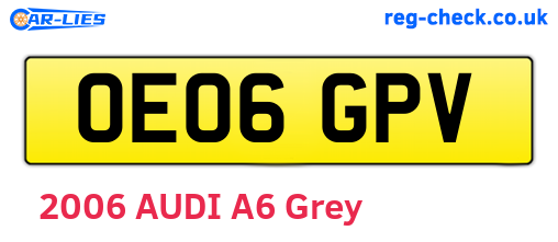 OE06GPV are the vehicle registration plates.