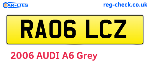 RA06LCZ are the vehicle registration plates.