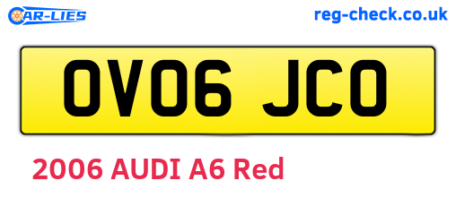 OV06JCO are the vehicle registration plates.