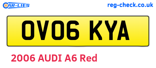 OV06KYA are the vehicle registration plates.