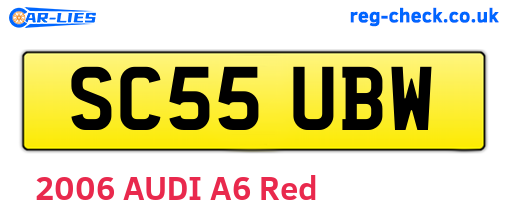 SC55UBW are the vehicle registration plates.